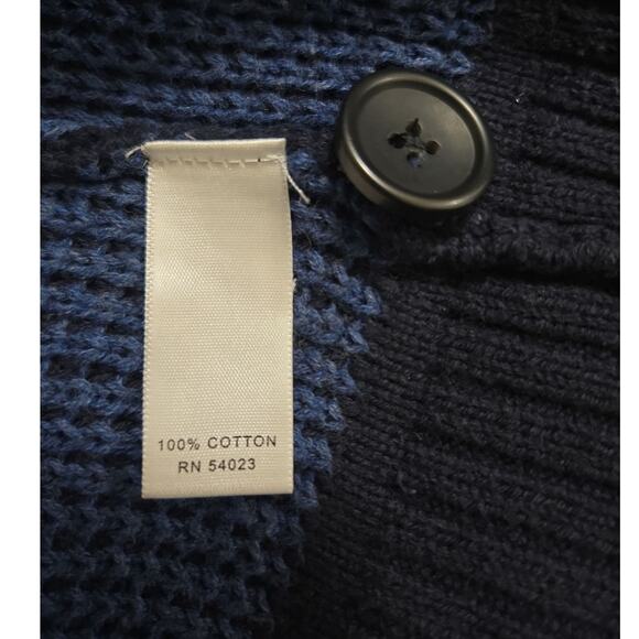 Banana Republic Men's Cardigan Sweater – Medium – Navy/Black – 100% Cotton - Picture 5 of 5